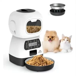 Alimentador Automático para Cães e Gatos RoHS Elf 3,5L com Painel LCD e Voz Branco