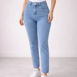 Calça Jeans Mom Stillger Feminina Cintura Alta Cor Clara