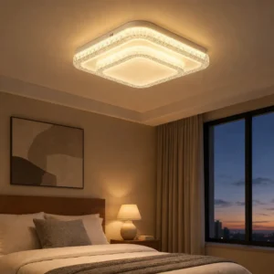 Luminária Plafon LED Sobrepor Efeito Cristal Estrelado 24W 3 Cores em 1 Bivolt