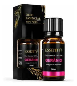 Óleo Essencial de Gerânio 100% Puro Natural Vegano Essenity 10ml para Aromaterapia e Pele