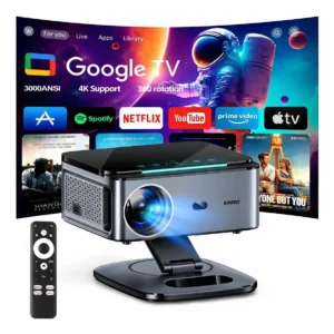Projetor LED 40000 Lúmens Wi-Fi 8K Portátil Google TV Full HD Bivolt Preto