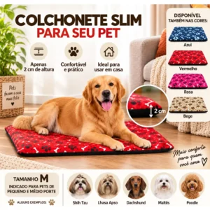 Caminha Pet Colchonete Slim Gorgurinho para Cães e Gatos PIPO