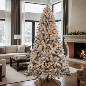 Árvore De Natal Pinheiro Nevada Luxo 2,10m 800 Galhos Cheia 110cm